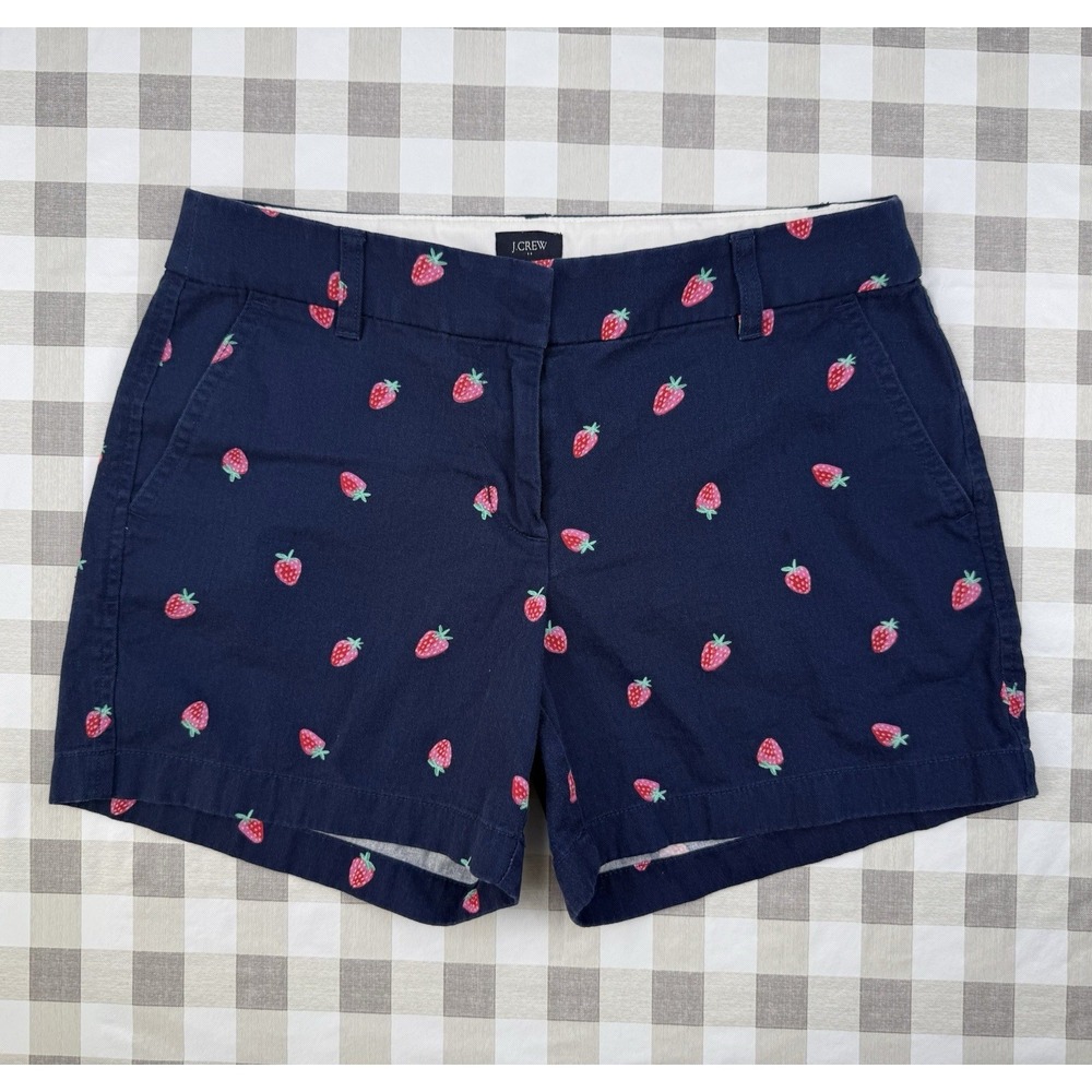 J Crew Strawberry Print Shorts Preppy Summer Coastal Cottage 4